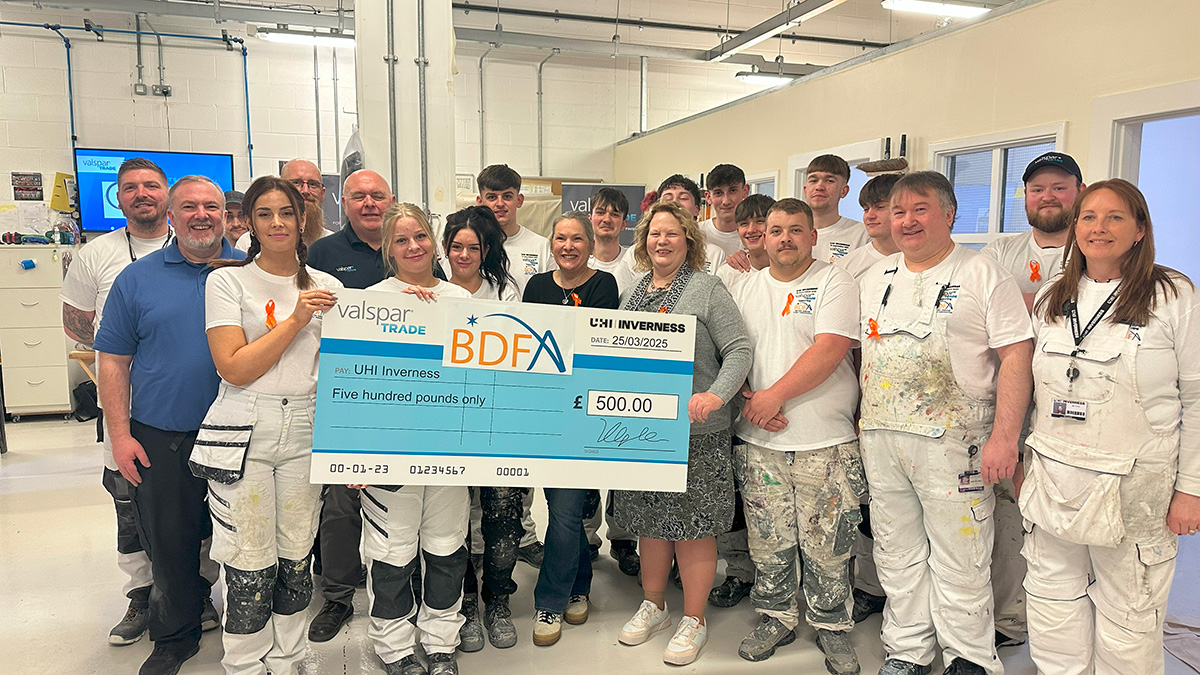 Former colleague returns to UHI Inverness for charity donation in memory of her son