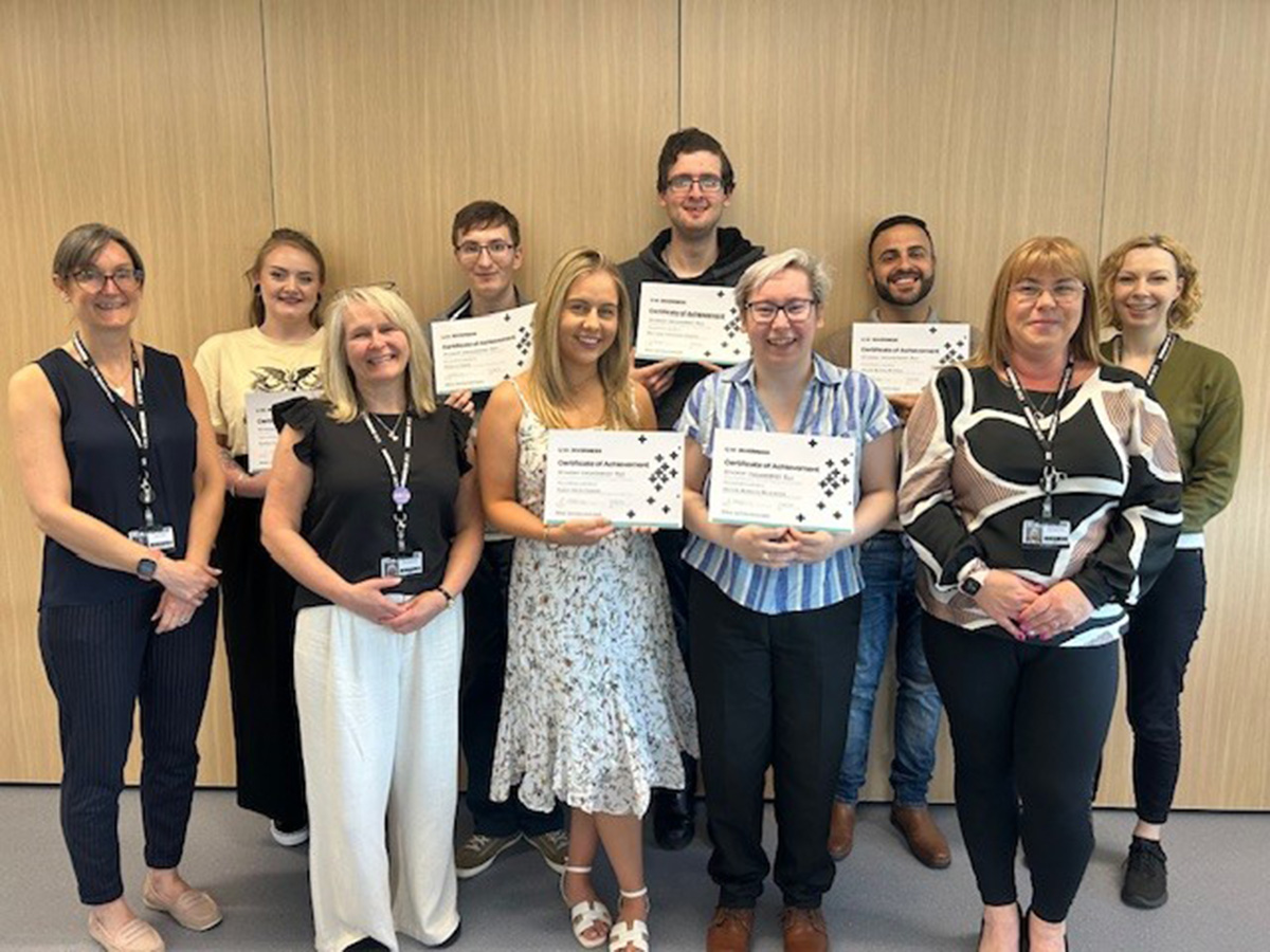 group of students and staff at certificate prizegiving