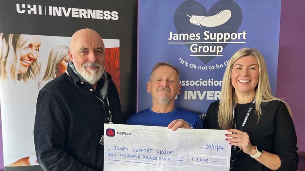 UHI Inverness survey achieves high satisfaction rating and raises charity donation