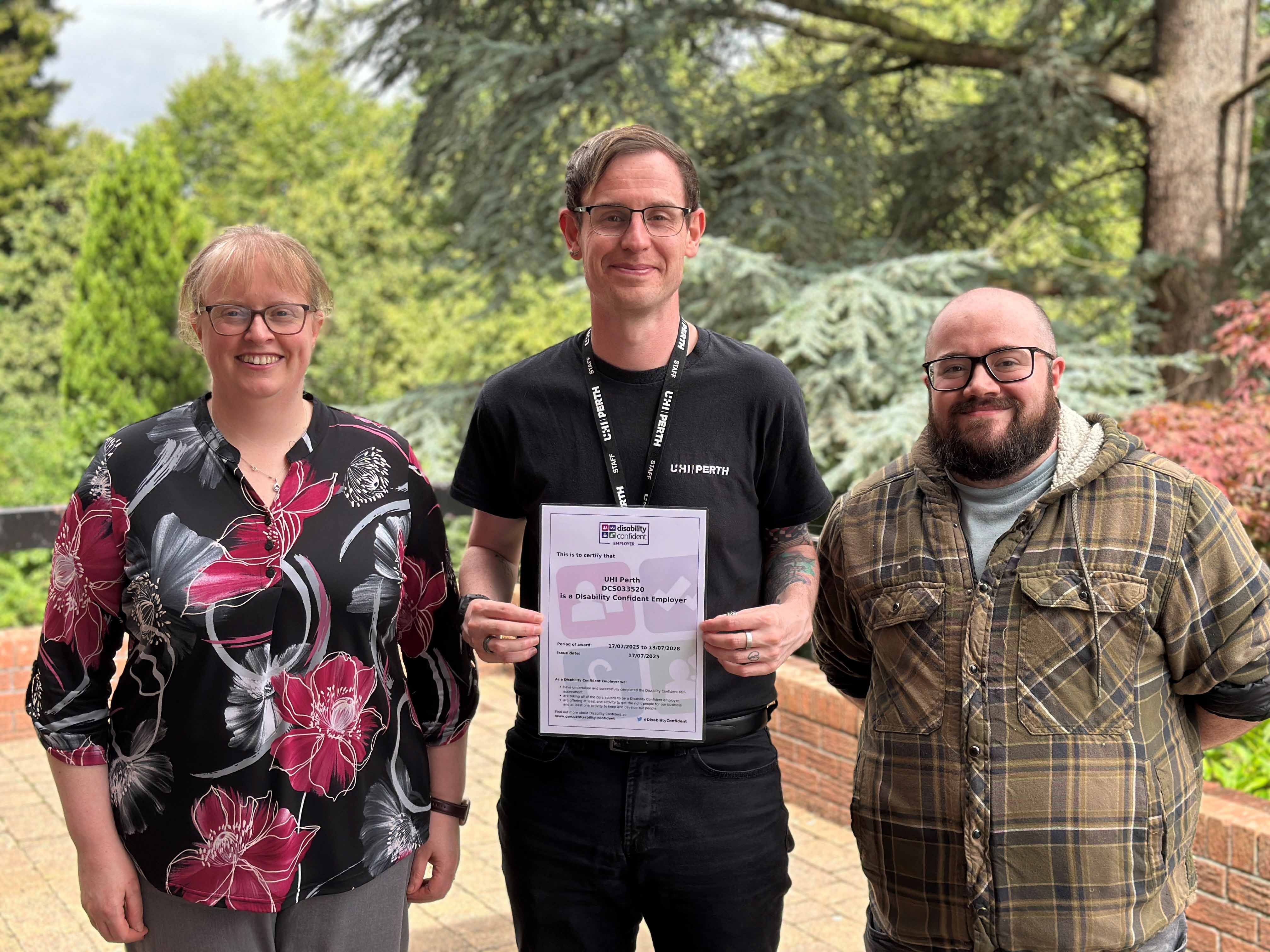 UHI Perth achieves Level 2 Disability Confident Employer status 