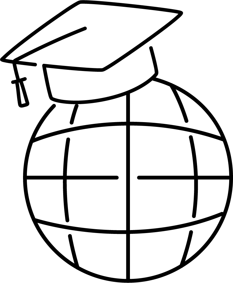 A globe with a graduation hat on A globe with a graduation hat on