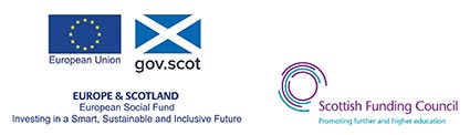 EU, Gov.Scot and SFC funding logos EU, Gov.Scot and SFC funding logos