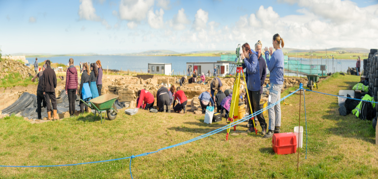 Students surveying at the Ness of Brodgar Students surveying at the Ness of Brodgar