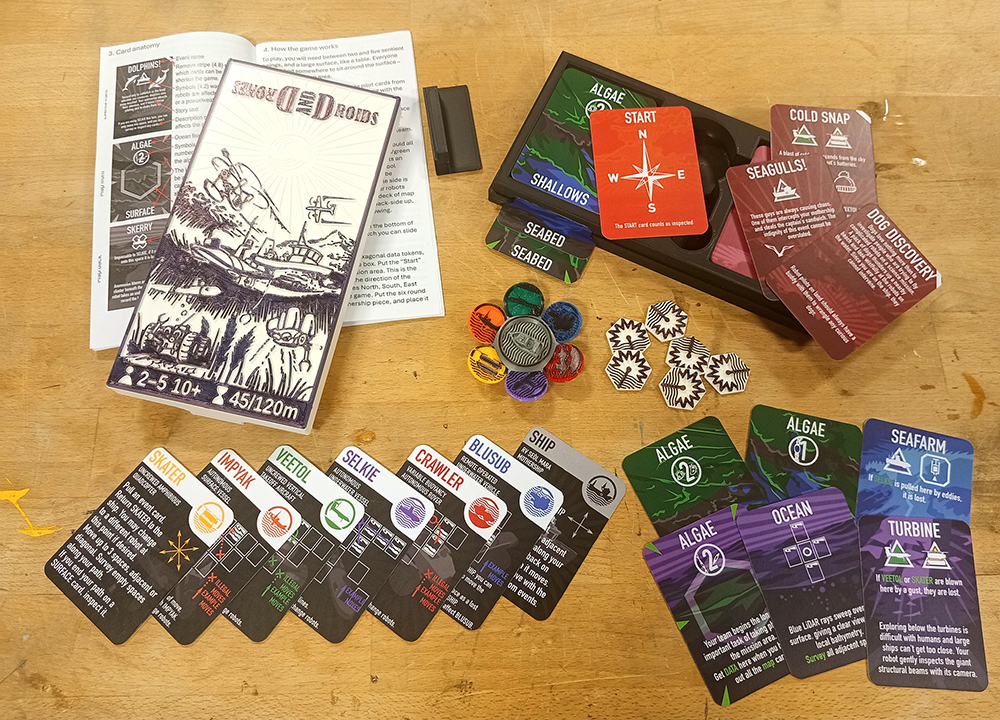 Drones and Droids board game pieces