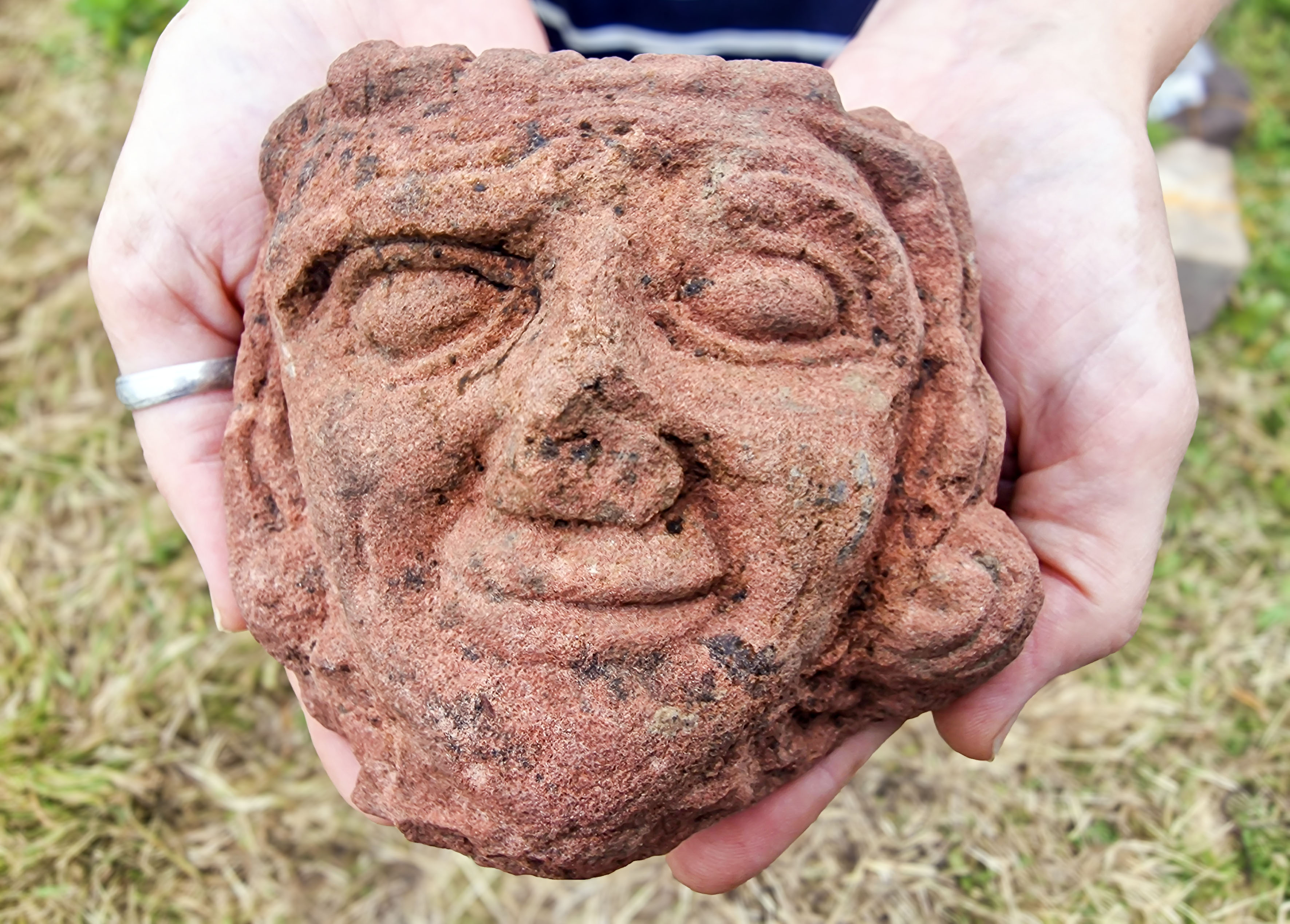 Carved stone head from Skaill farm dig was an unexpected but spectacular find