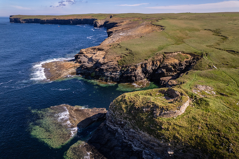 Aerial image of a sea broch Aerial image of a sea broch