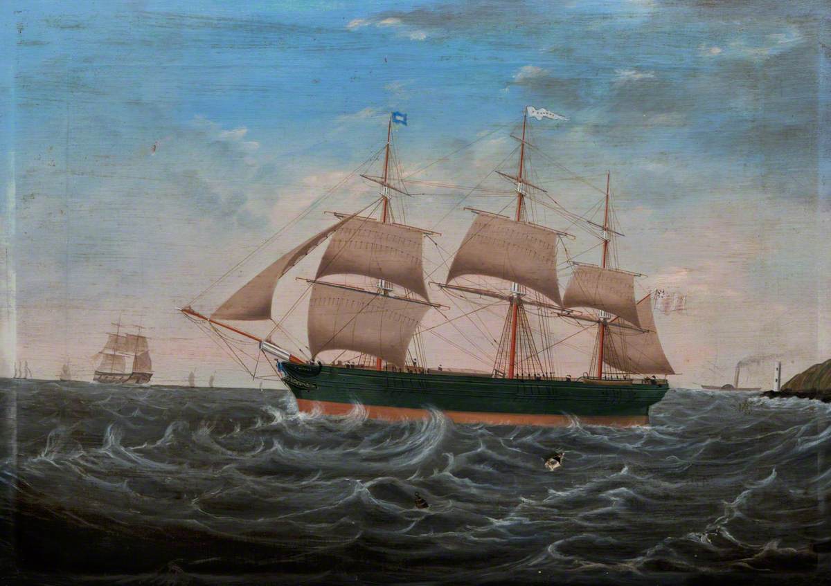 A picture of a sailing ship on the high seas A picture of a sailing ship on the high seas