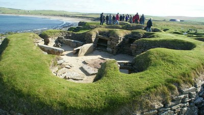Groups at Skara Brae Neolithic village Orkney Groups at Skara Brae Neolithic village Orkney