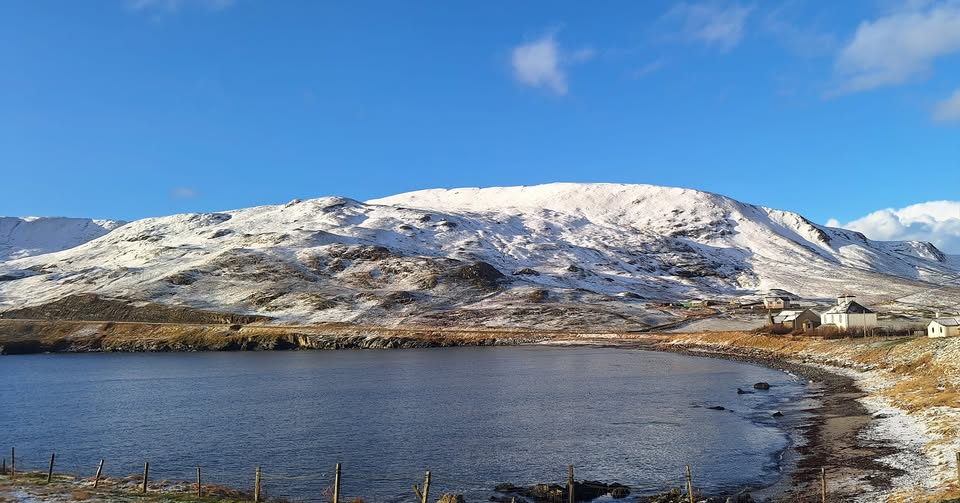A photograph showing the terrain in Shetland