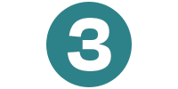 Number 3 in a teal green circle Number 3 in a teal green circle