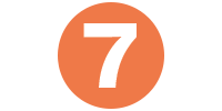 Number 7 in an orange circle Number 7 in an orange circle