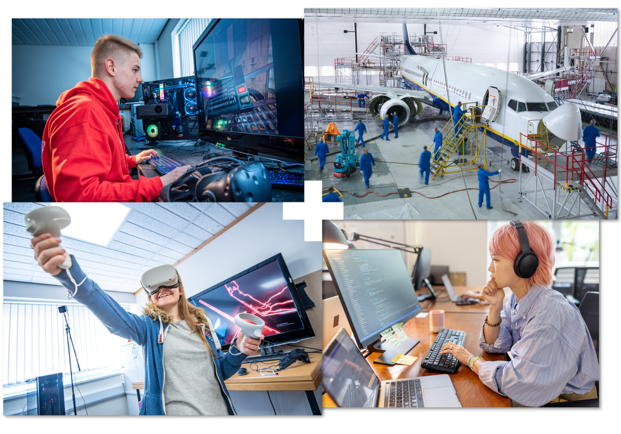 Collage of 4 | computing students | aviation Collage of 4 | computing students | aviation